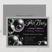 Invitations d'anniversaire Classy "Pop the Bubbly" (Devant / Derrière)