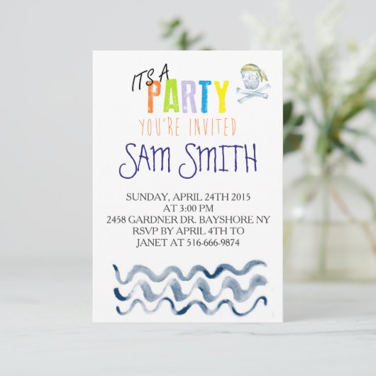 Invitations d'anniversaire colorées (Debout devant)