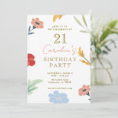 Invitations d'anniversaire colorées et joyeuses (Debout devant)