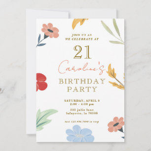 Invitations d'anniversaire colorées et joyeuses