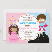 Invitations d'anniversaire conjointes de jumeaux a (Devant)