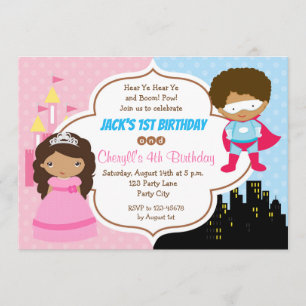 Invitations d'anniversaire conjointes de jumeaux a