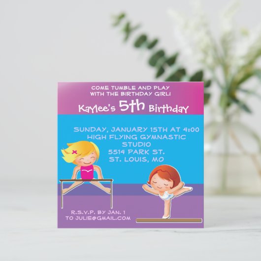 Invitations d'anniversaire Customisées (Debout devant)