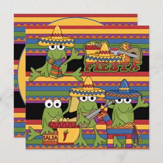 Invitations d'anniversaire Customisées à Fiesta de (Devant / Derrière)