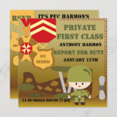 Invitations d'anniversaire Customisées de l'Armée (Devant / Derrière)