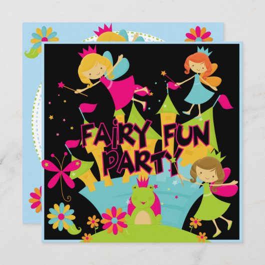 Invitations d'anniversaire customisées par (Devant / Derrière)