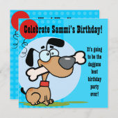 Invitations d'anniversaire customisés par chiot (Devant / Derrière)