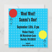 Invitations d'anniversaire customisés par chiot (Dos)