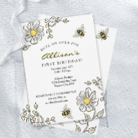 Invitations d'anniversaire d'abeilles pour l'anniv