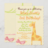 Invitations d'anniversaire d'animaux de la Jungle (Devant / Derrière)