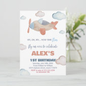 Invitations d'anniversaire d'avion Orange (Debout devant)