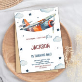 Invitations d'anniversaire d'avion orange