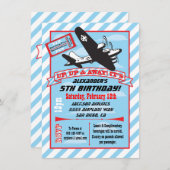 Invitations d'anniversaire d'avion Retro (Devant / Derrière)
