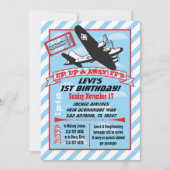 Invitations d'anniversaire d'avion Retro (Devant)