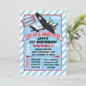 Invitations d'anniversaire d'avion Retro (Debout devant)