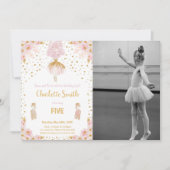 Invitations d'anniversaire de Ballerina avec photo (Devant)