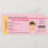 Invitations d'anniversaire de Ballerina (style de  (Devant / Derrière)