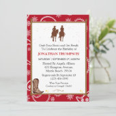 Invitations d'anniversaire de Bandana Cowboy (Debout devant)