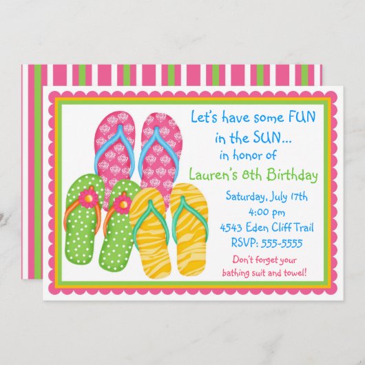 Invitations d'anniversaire de bascules (Devant / Derrière)