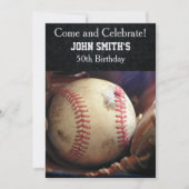 Invitations d'anniversaire de base-ball sur mesure (Devant)