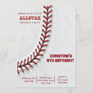 Invitations d'anniversaire de baseball