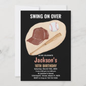 Invitations d'anniversaire de baseball Brown léger (Devant)