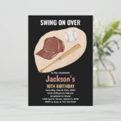 Invitations d'anniversaire de baseball Brown léger (Debout devant)