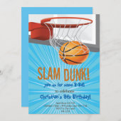 Invitations d'anniversaire de basket-ball (Devant / Derrière)
