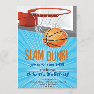 Invitations d'anniversaire de basket-ball
