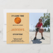Invitations d'anniversaire de basket-ball Brown av (Devant)