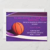 Invitations d'anniversaire de basket-ball violet p (Devant)