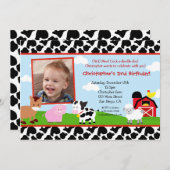 Invitations d'anniversaire de basse-cour de ferme (Devant / Derrière)