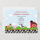 Invitations d'anniversaire de basse-cour de ferme (Devant)