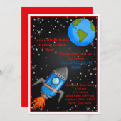 Invitations d'anniversaire de bateau de Rocket (Devant / Derrière)