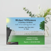 Invitations d'anniversaire de BBQ d'été pour homme (Debout devant)