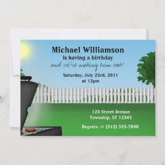 Invitations d'anniversaire de BBQ d'été pour homme