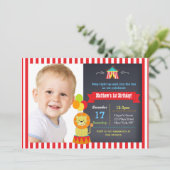 Invitations d'anniversaire de Bigtop de lion de (Debout devant)