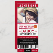 Invitations d'anniversaire de billet de (Devant / Derrière)