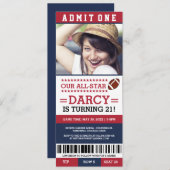 Invitations d'anniversaire de billet du football (Devant / Derrière)