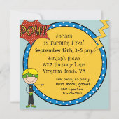 Invitations d'anniversaire de Blond Hair Boy (Dos)