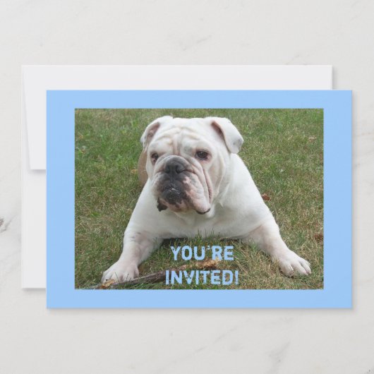 Invitations d'anniversaire de Bulldog anglais (Devant)