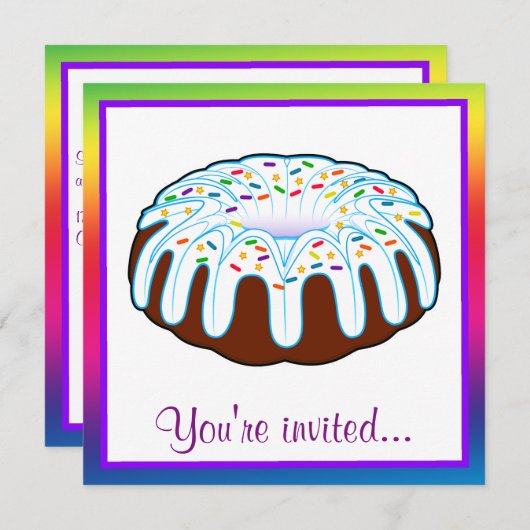 Invitations d'anniversaire de Bundcake (Devant / Derrière)