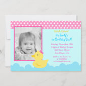 Invitations d'anniversaire de canard (Devant)