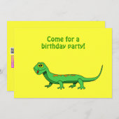 Invitations d'anniversaire de Cartoon Lizard Kids  (Devant / Derrière)
