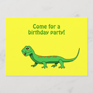 Invitations d'anniversaire de Cartoon Lizard Kids 