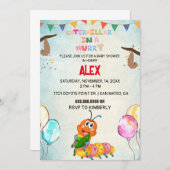 Invitations d'anniversaire de Caterpillar très aff (Devant / Derrière)