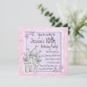Invitations d'anniversaire de château de contes de (Debout devant)