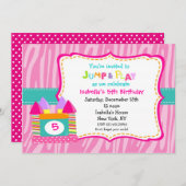 Invitations d'anniversaire de château de rebond de (Devant / Derrière)