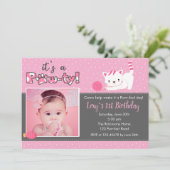 Invitations d'anniversaire de chats avec photo (fi (Debout devant)