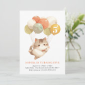 Invitations d'anniversaire de chats de fille (Debout devant)